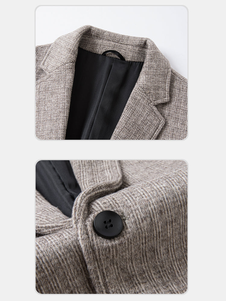 Beige Woolen Elegance Suit