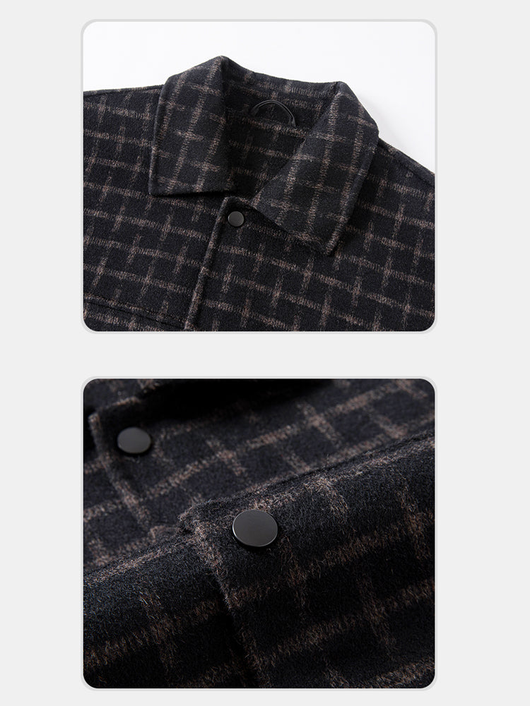 Black Coffee Plaid Wool Jacket