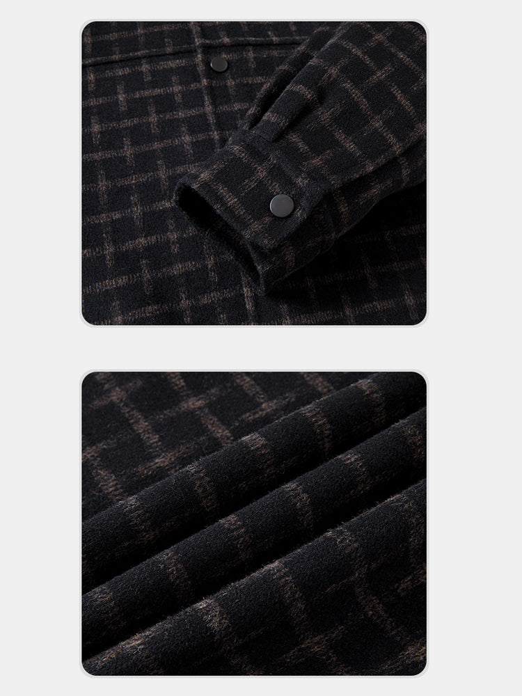 Black Coffee Plaid Wool Jacket