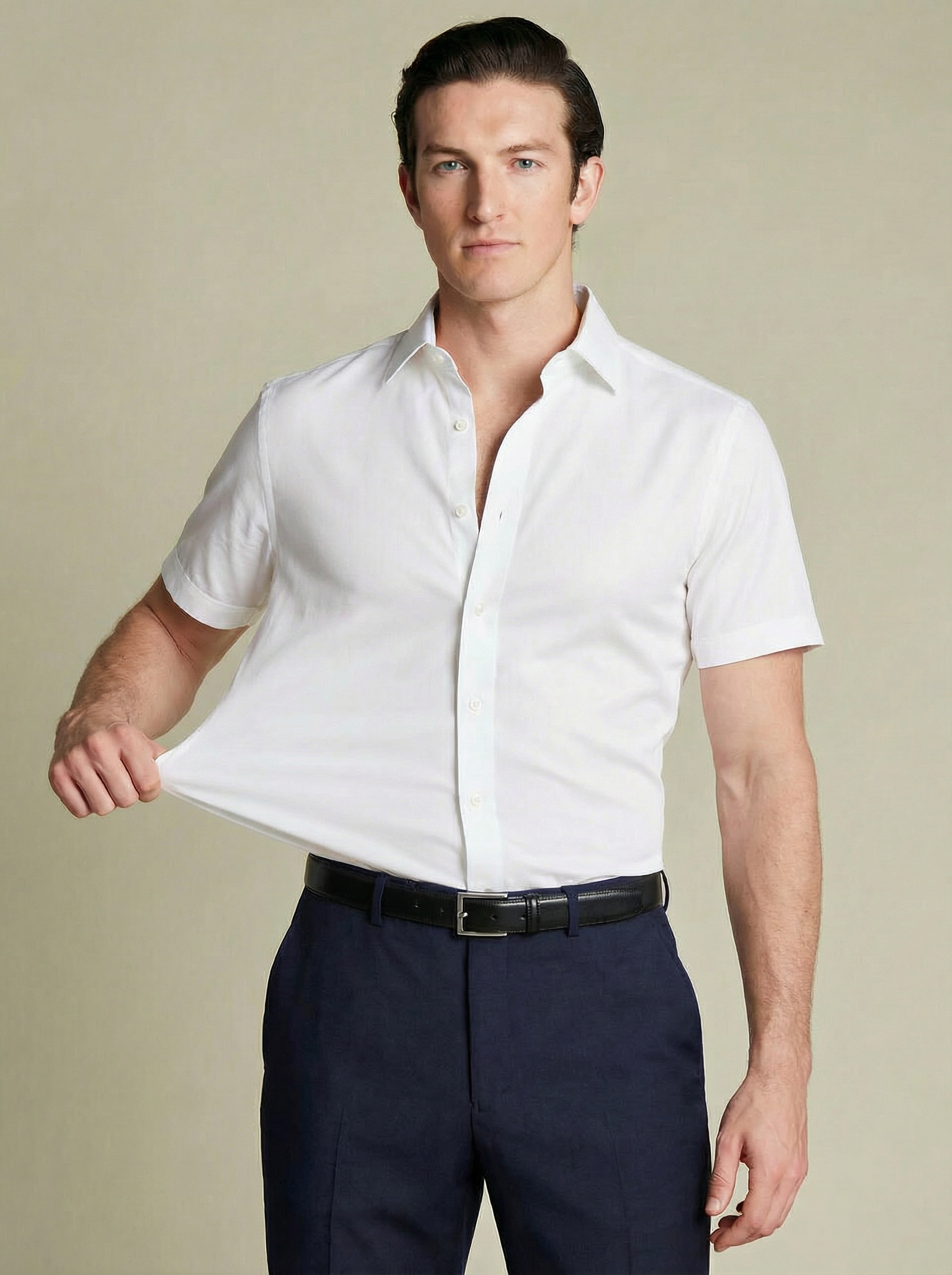 Short Sleeved Stretch Dress Shirt