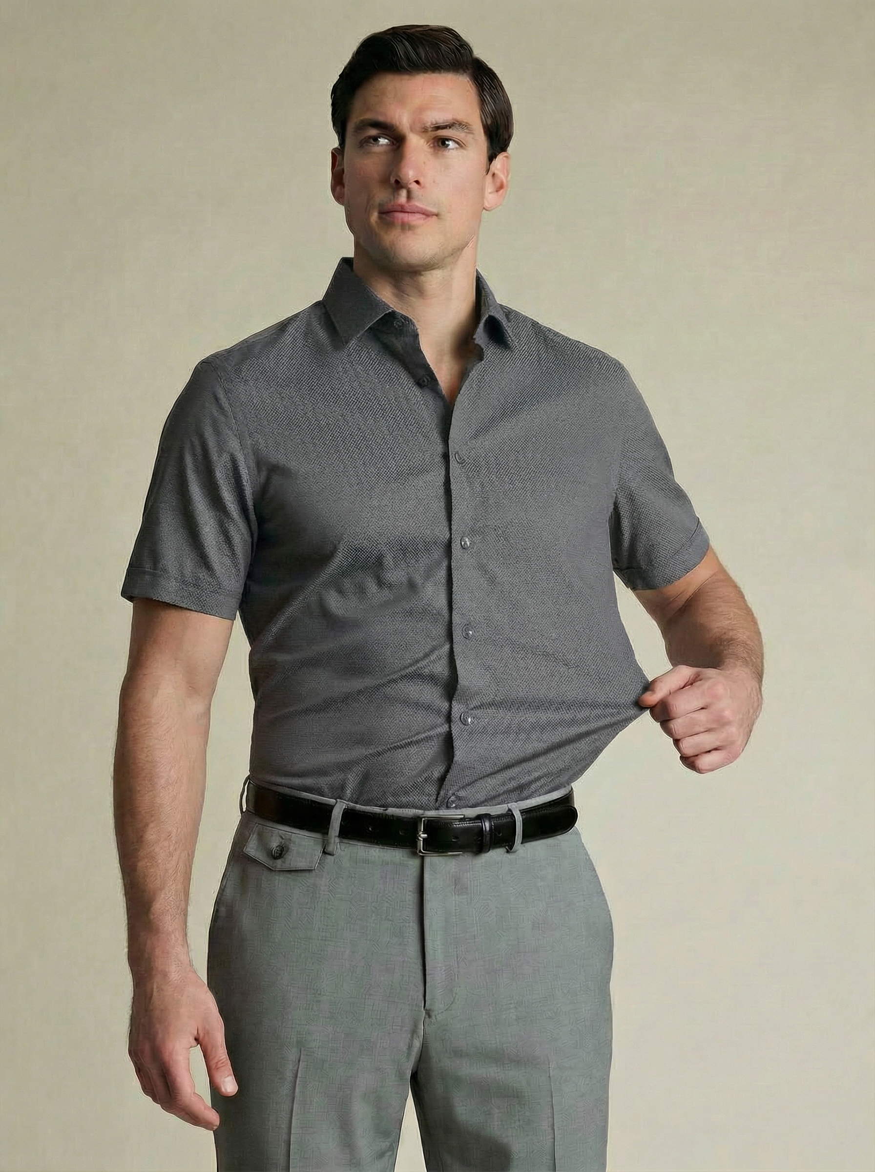 Short Sleeved Stretch Dress Shirt