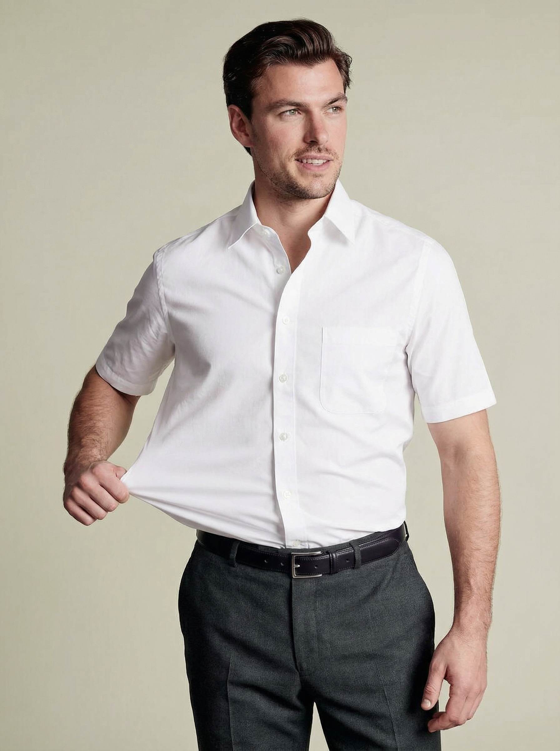 Short Sleeved Stretch Dress Shirt