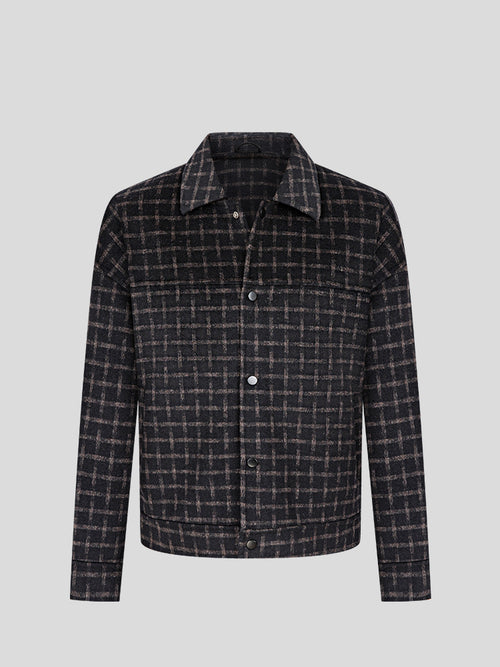 Black Coffee Plaid Wool Jacket (1)