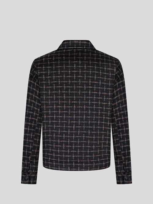 Black Coffee Plaid Wool Jacket